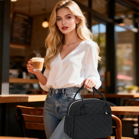 Lunch Box for Women Insulated Lunch Bag Lunchbox Cooler Thermal Leakproof Quilte - Picture 2 of 10